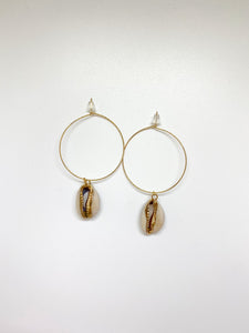 cowrie shell hoops